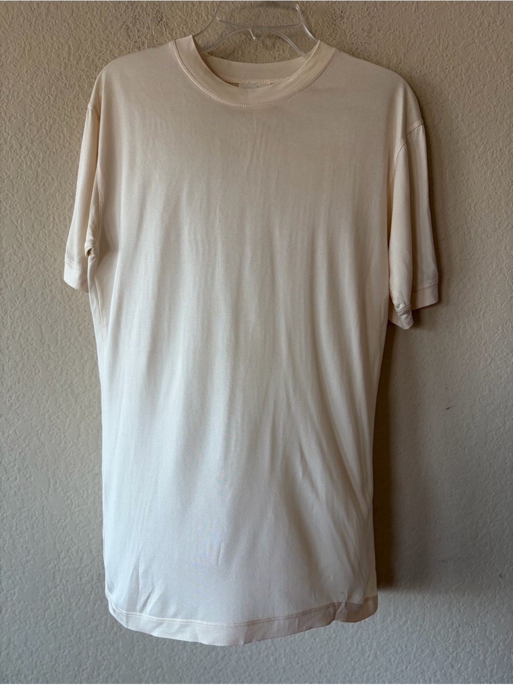 Vintage Moda International Cream 100% Silk Short Sleeve Tee Size S